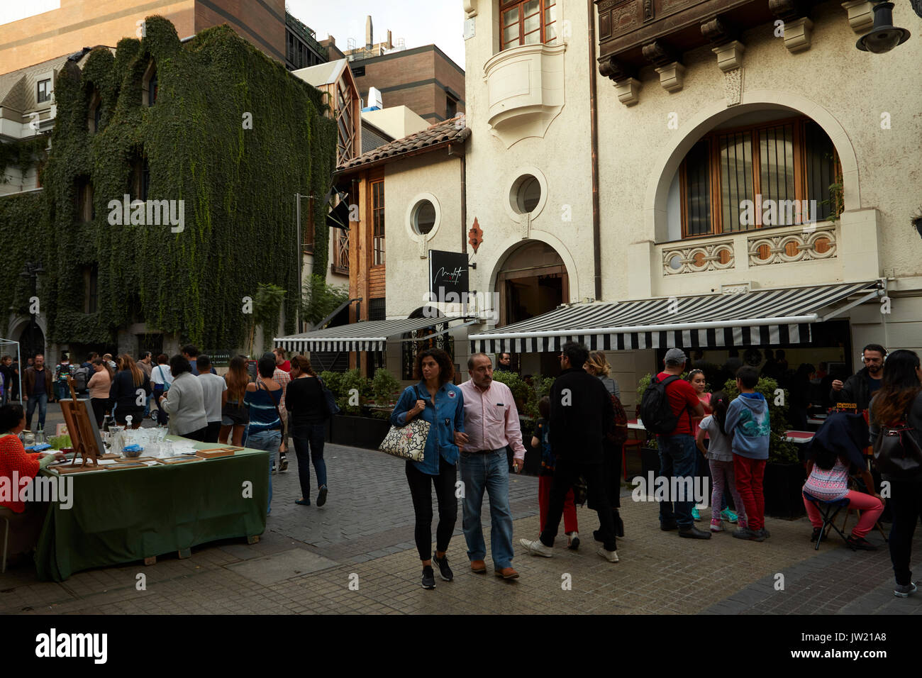 Street market, Lastarria, Santiago, Chile, South America Stock Photo