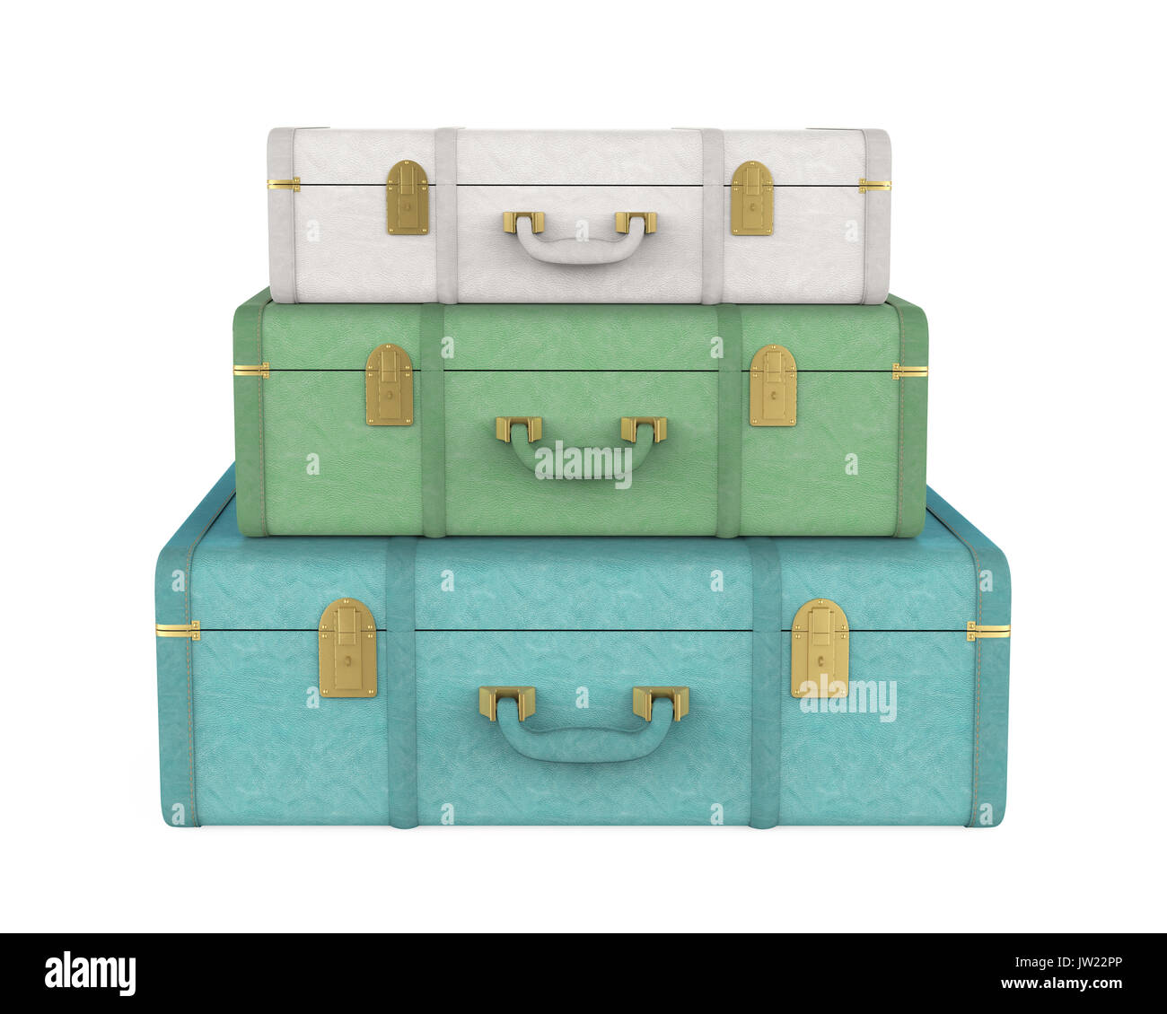 Pile of Vintage Suitcases Isolated Stock Photo Alamy