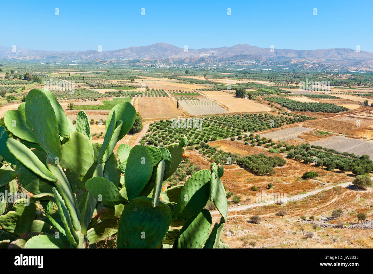 View Of Messara Plain From The Hill Of Phaistos Crete Greece Stock Photo Alamy