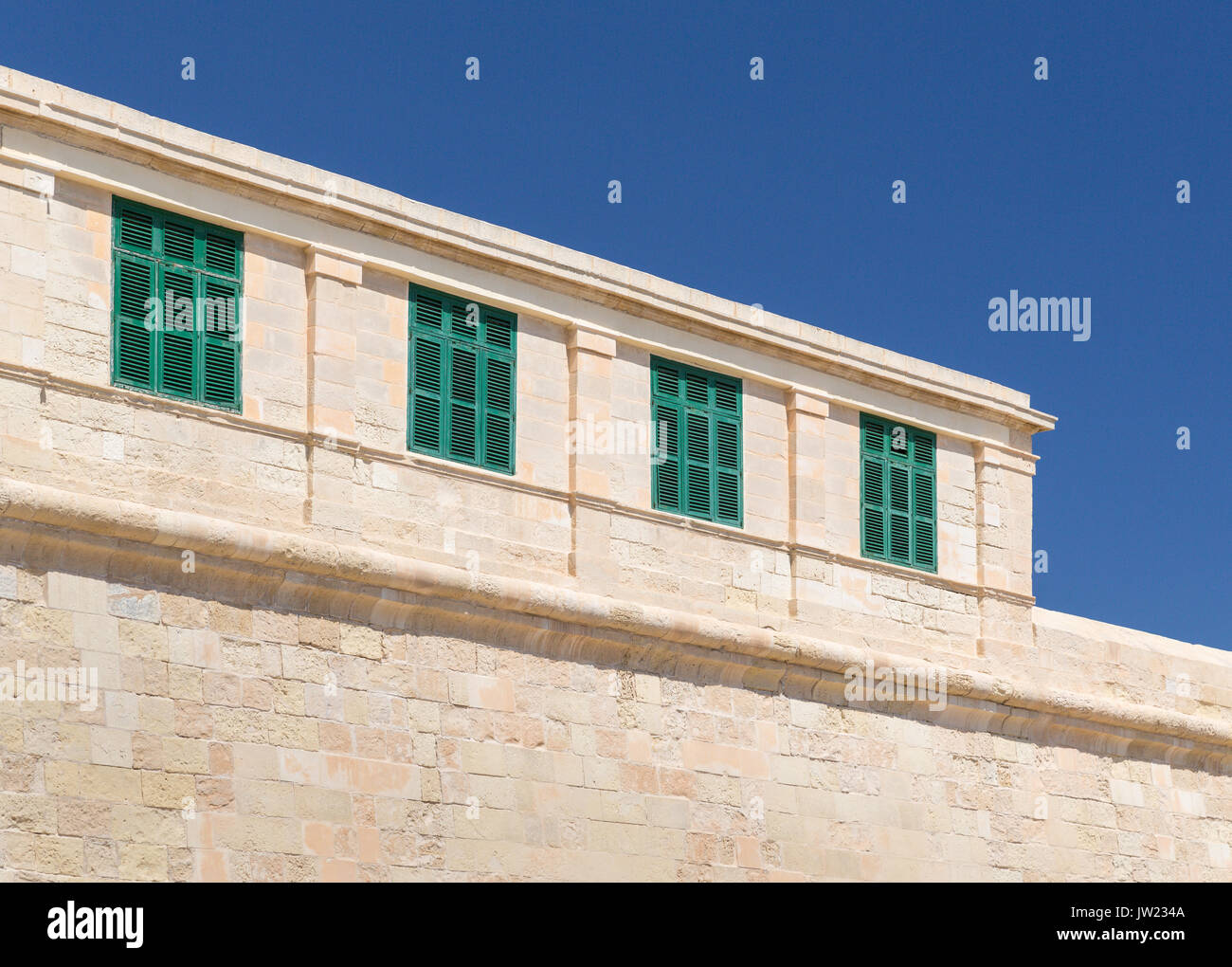 Old Buildings in the old town of Valetta Stock Photo