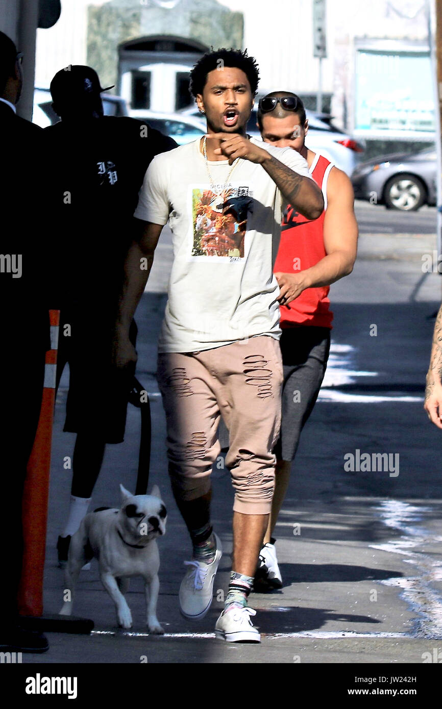 Trey Songz and Trey Dogz arriving at the El Capitan Entertainment