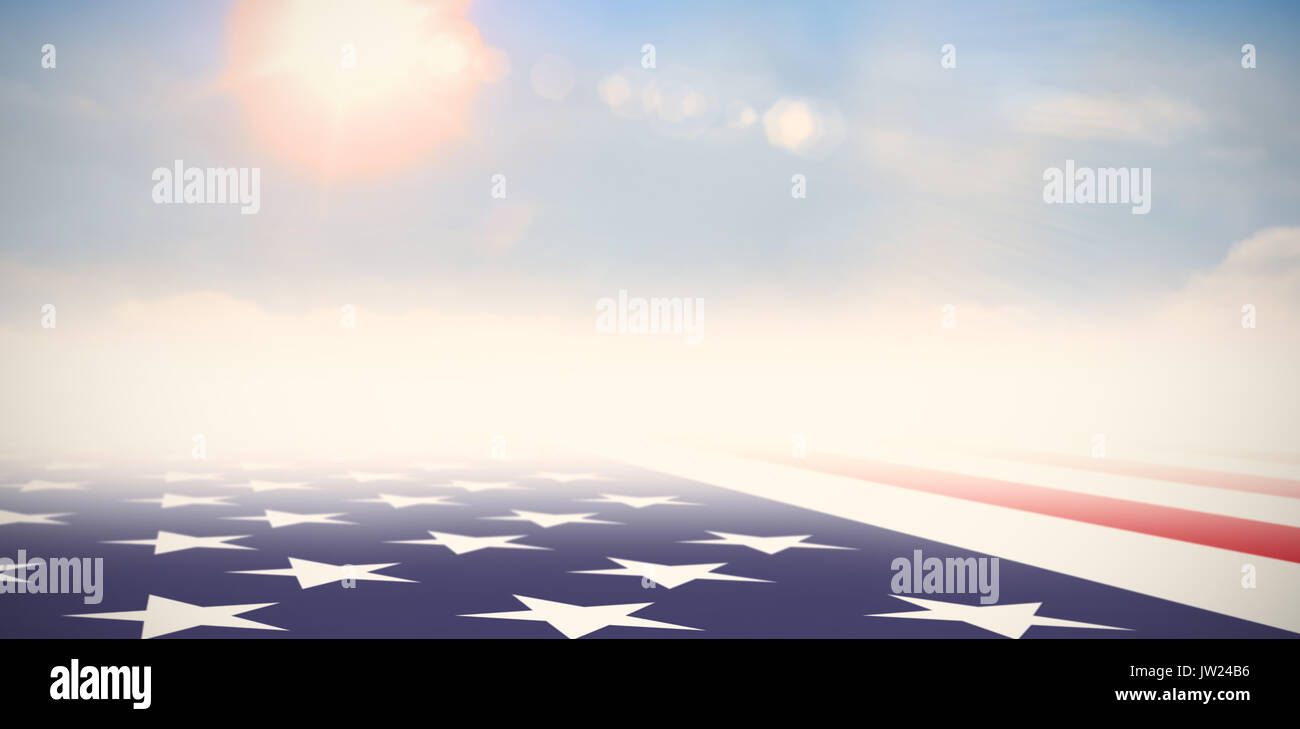 USA national flag against blue sky with white clouds Stock Photo - Alamy