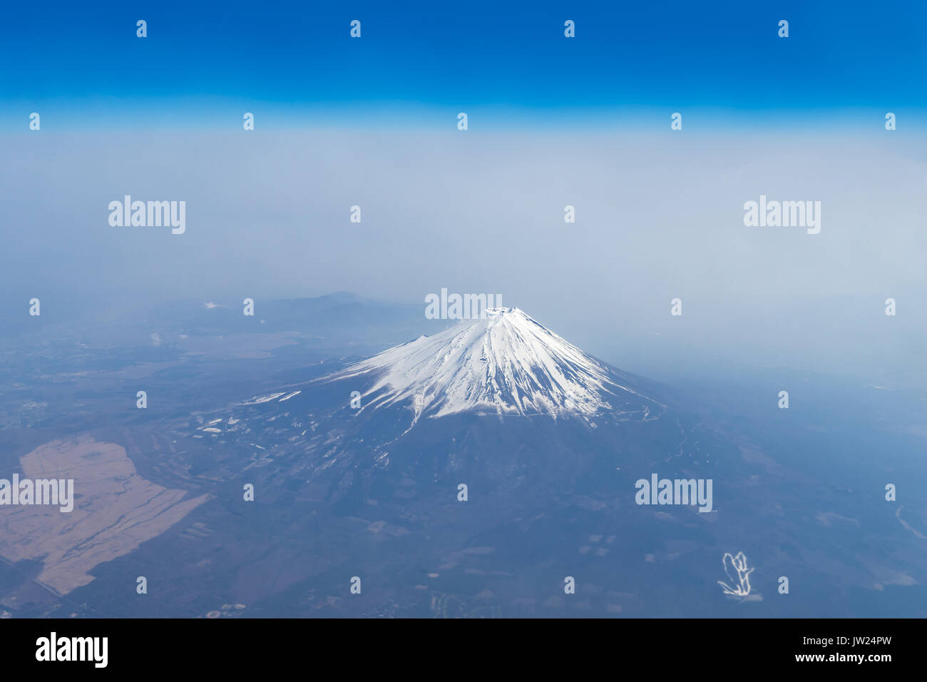 Aerial view of Mt. Fuji in Shizuoka, Japan. Stock Photo