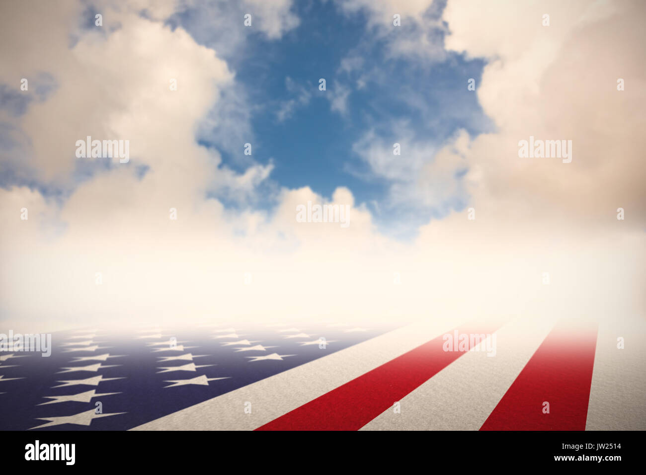Usa national flag against blue sky with white clouds Stock Photo - Alamy