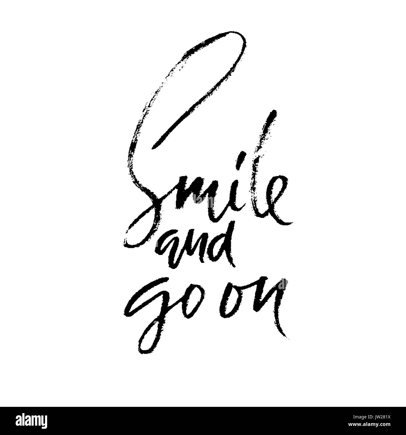 Smile word lettering design Black and White Stock Photos & Images - Alamy