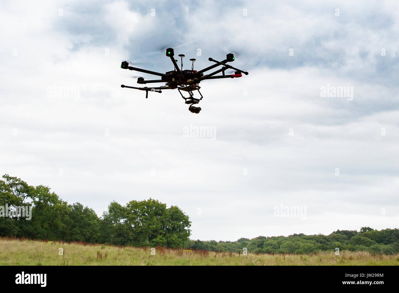 Drone Pilot Preparing and flying a drone / UAV Stock Photo Alamy