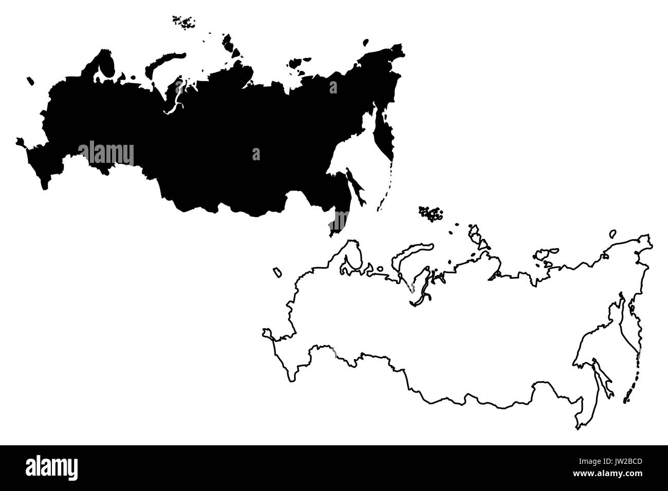 Russia map vector illustration, scribble sketch Russia Stock Vector