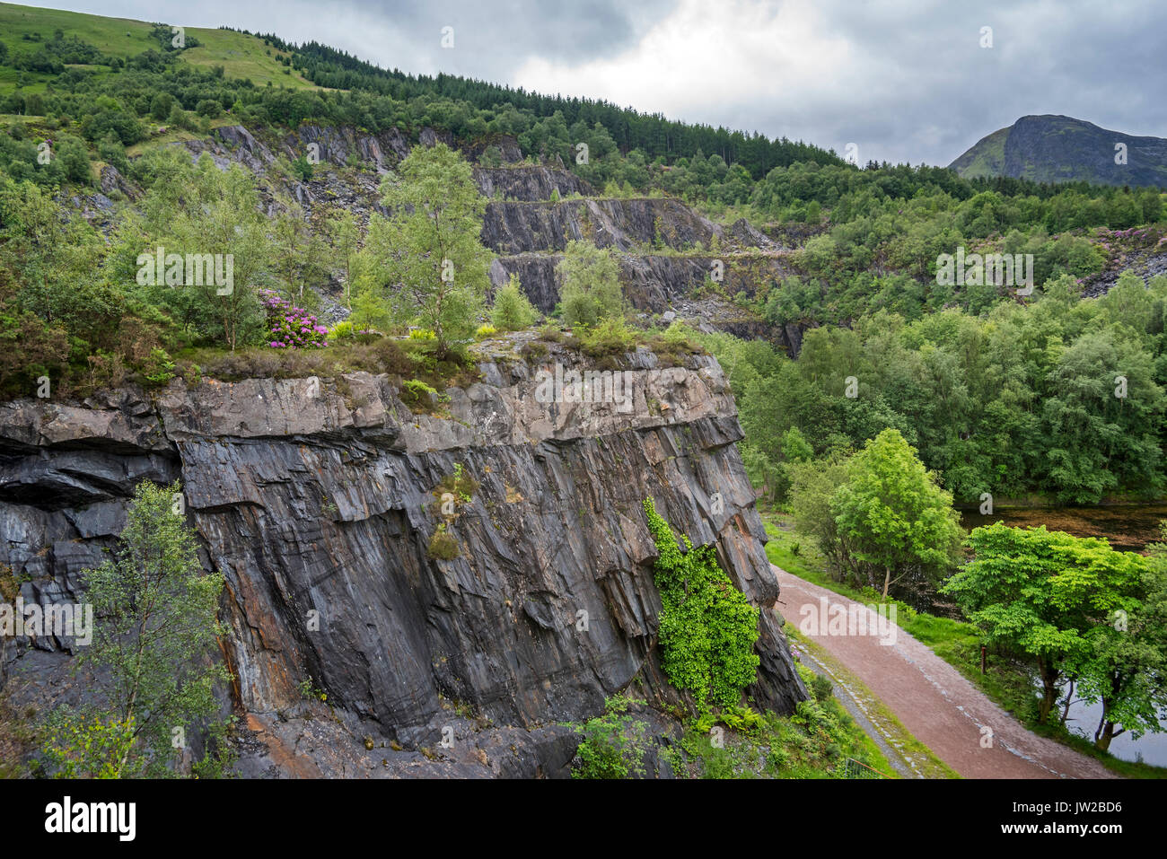 Abandoned Ballachulish slate quarry in Lochaber, Highland, Scotland, UK Stock Photo