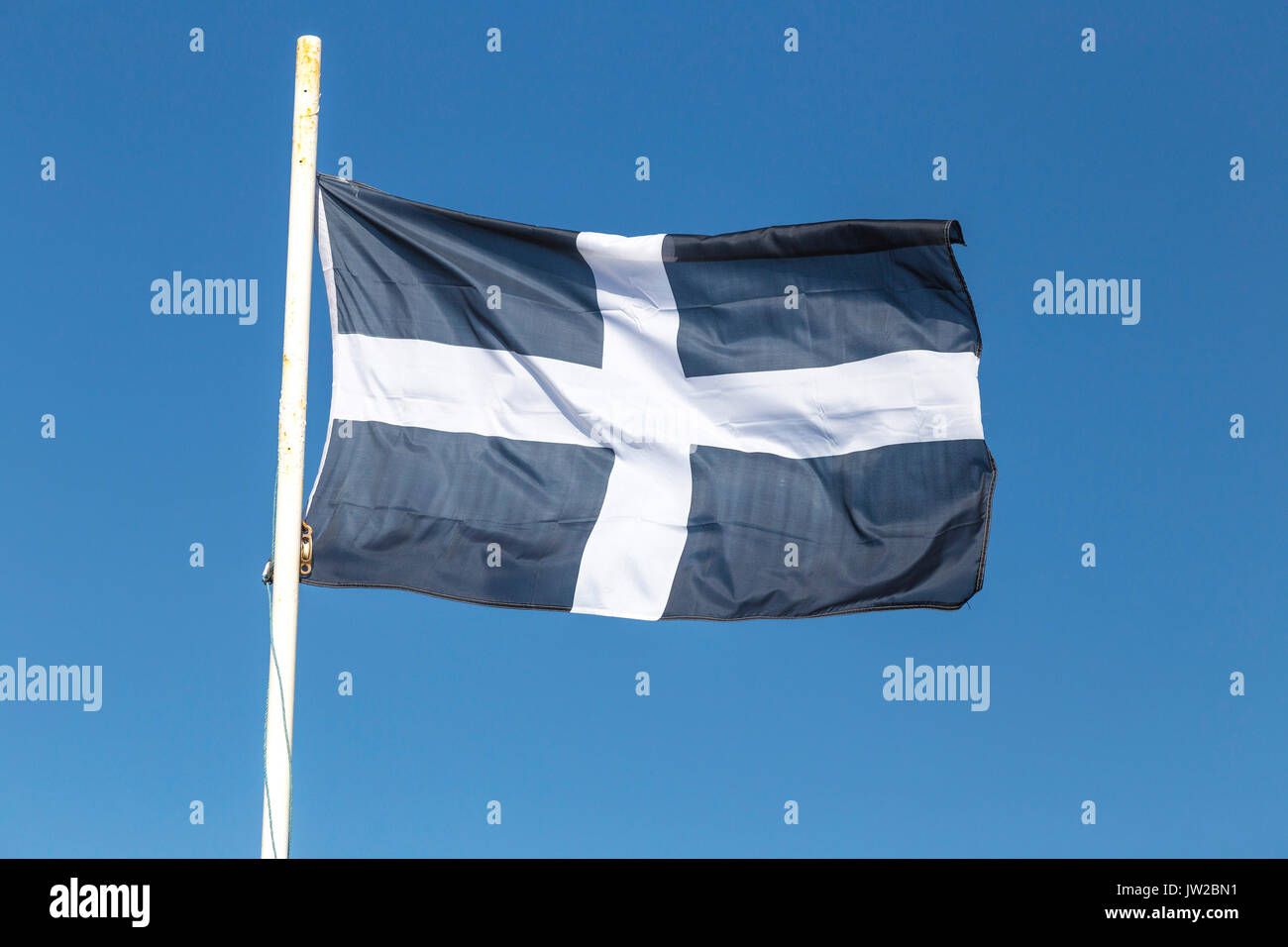 Flag of Cornwall, England, United Kingdom Stock Photo
