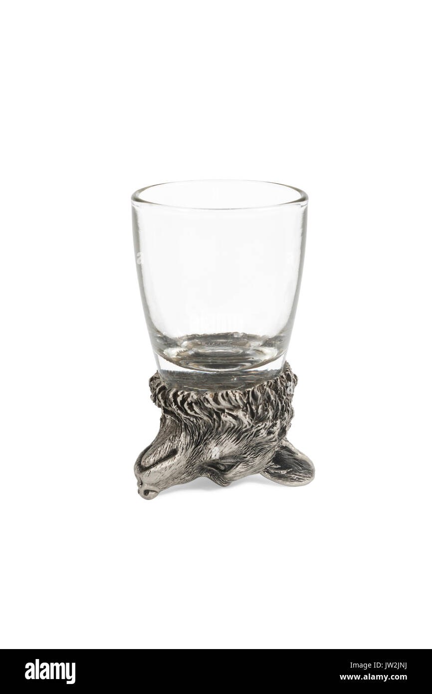 Decorative glass with wolf Stock Photo