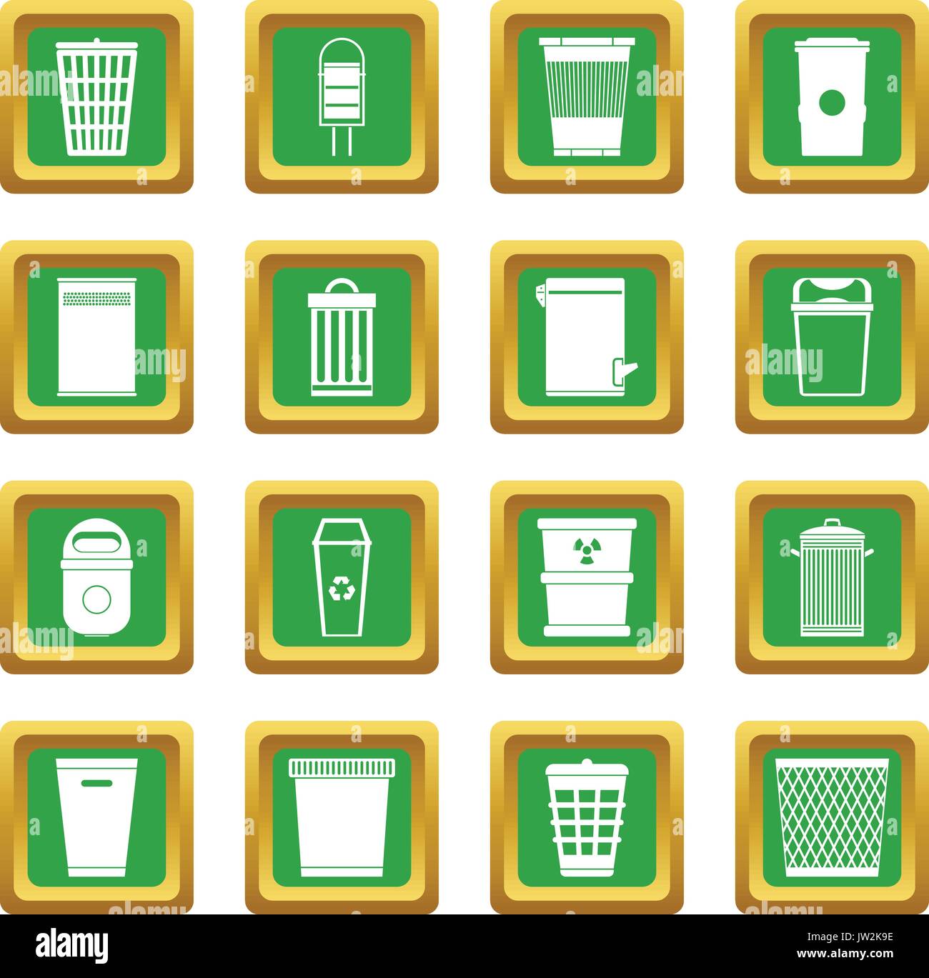 Trash can icons set green Stock Vector Image & Art Alamy