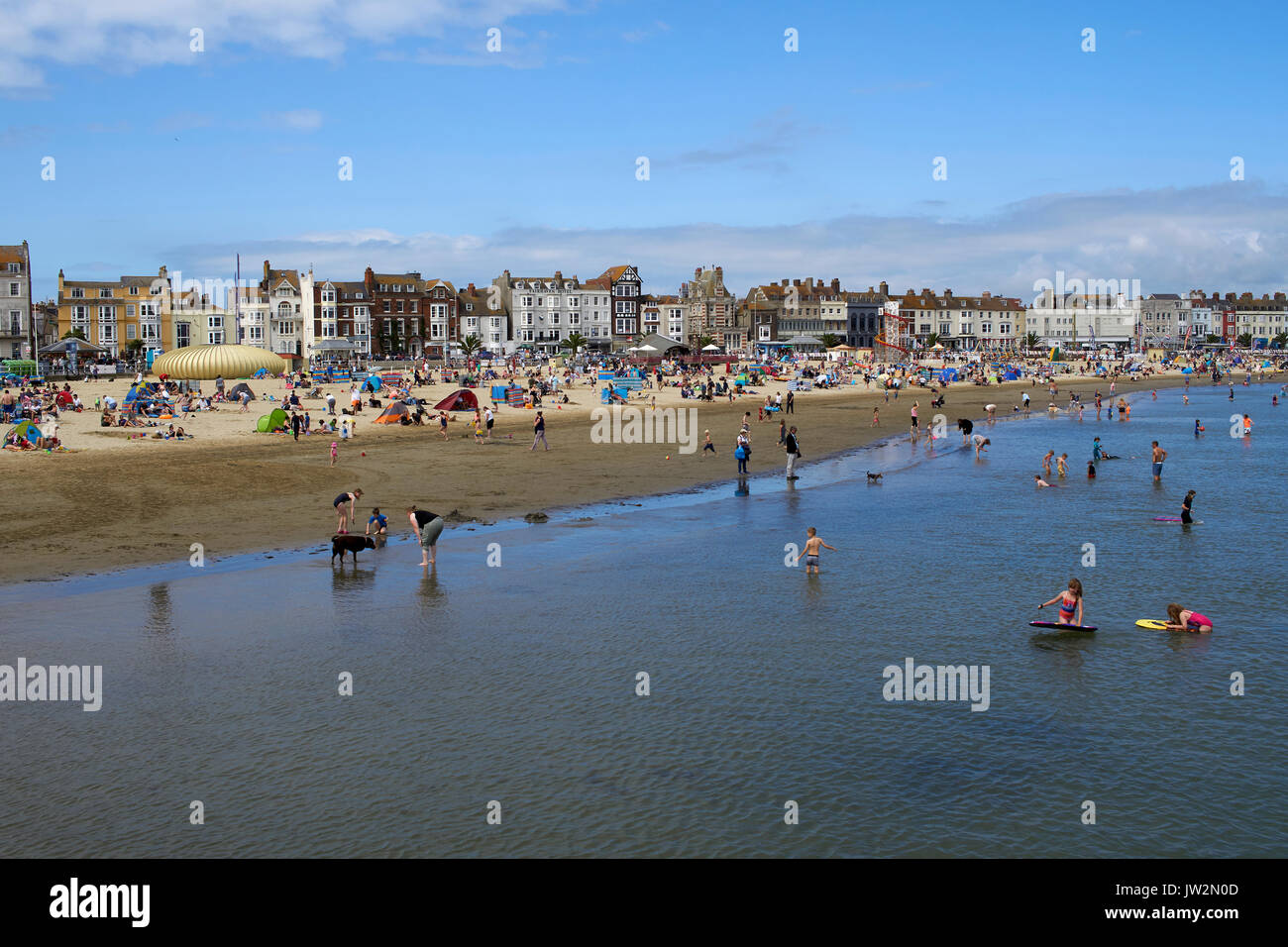 A view of Weymouth Beach Stock Photo Alamy