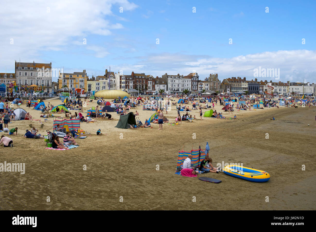 A view of Weymouth Beach Stock Photo Alamy