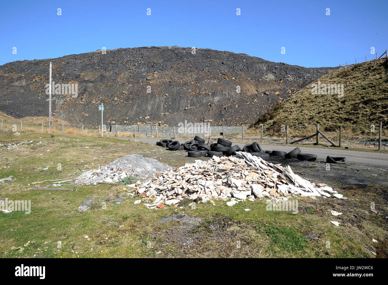 Fly-tipping at Cwmbargod. Stock Photo
