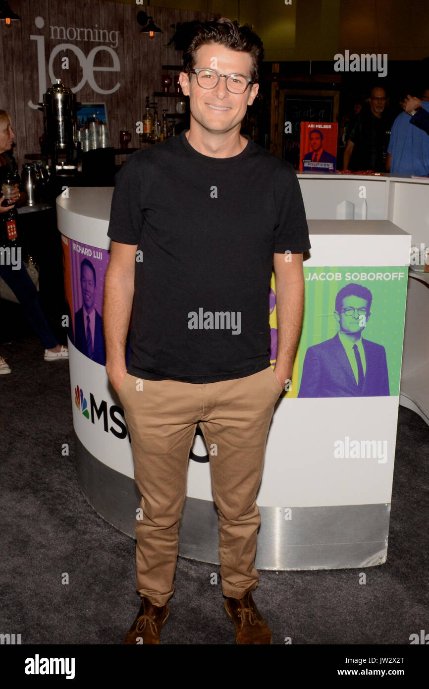 Jacob Soboroff MSNBC booth Politicon Pasadena Convention Center July 30