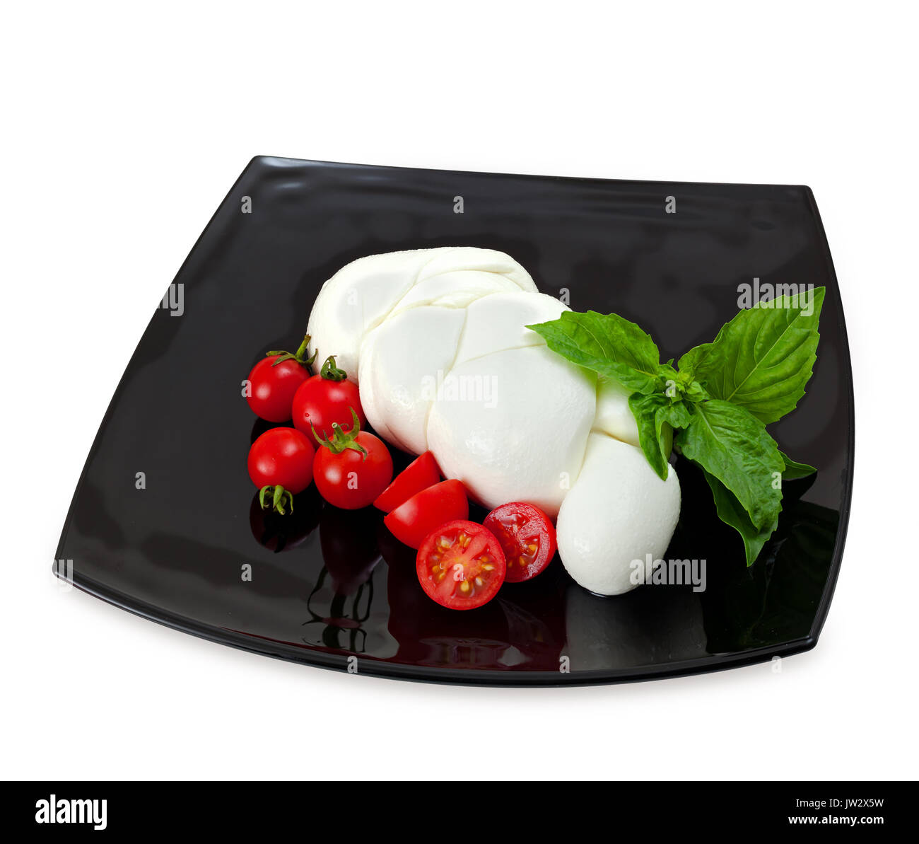 Mozzarella di Bufala, typical dairy product of the Campania region of southern Italy. Stock Photo