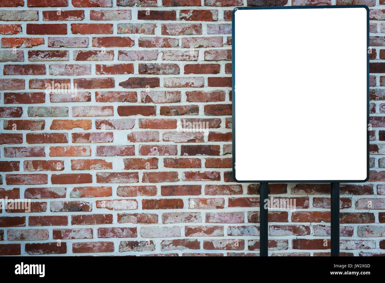 Old brick wall and label background Stock Photo