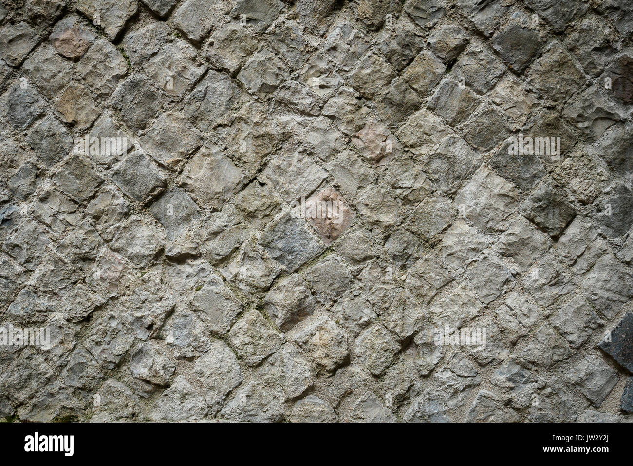 Example of ancient Roman Opus Reticulatum wall. Stock Photo