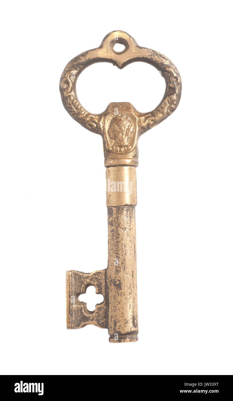Vintage Key isolated on white background Stock Photo - Alamy