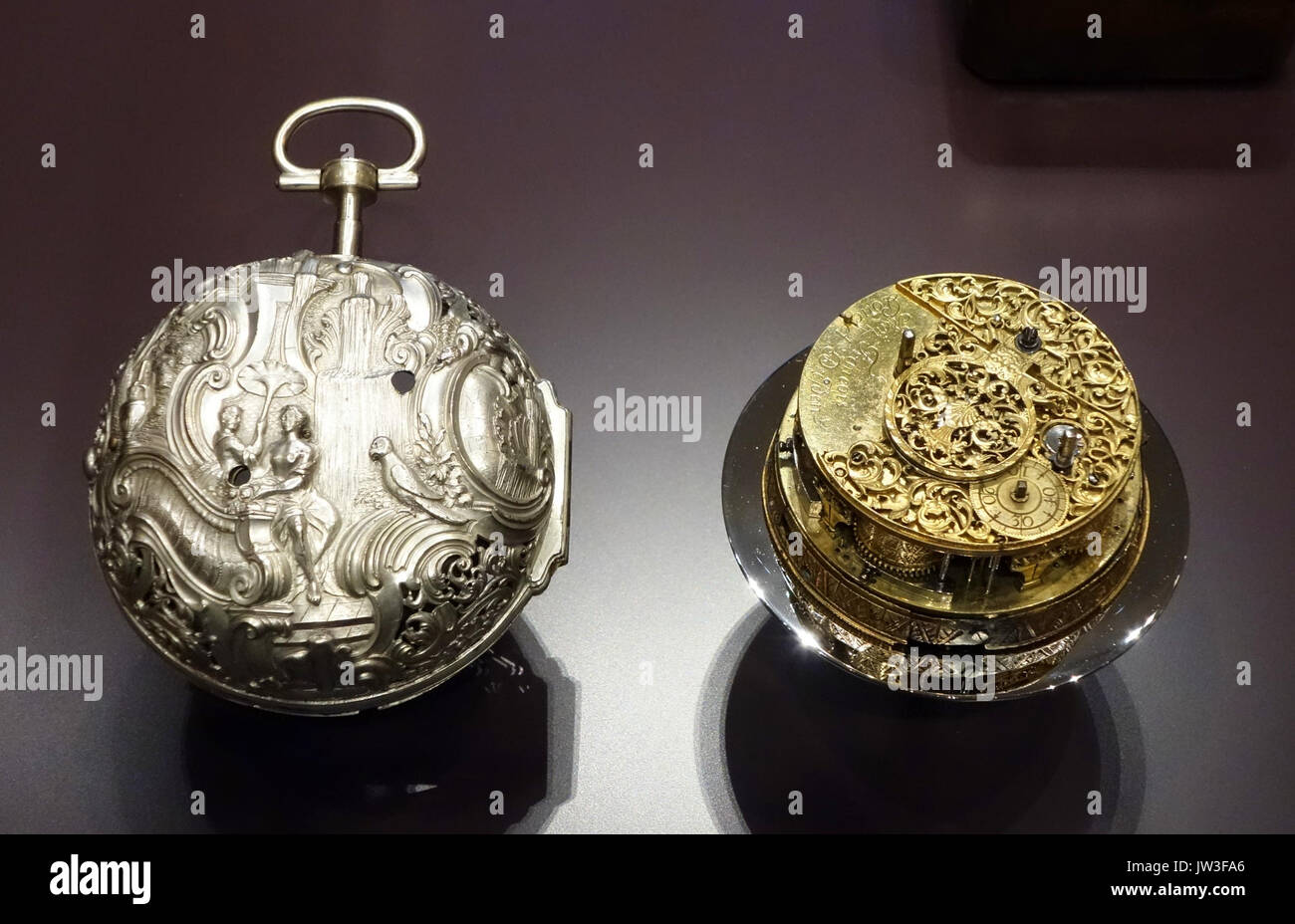 Carriage watch with silver casing Jean Francois Poncet Dresden c 1765 Mathematisch Physikalischer Salon Dresden DSC07960 Stock Photo Alamy