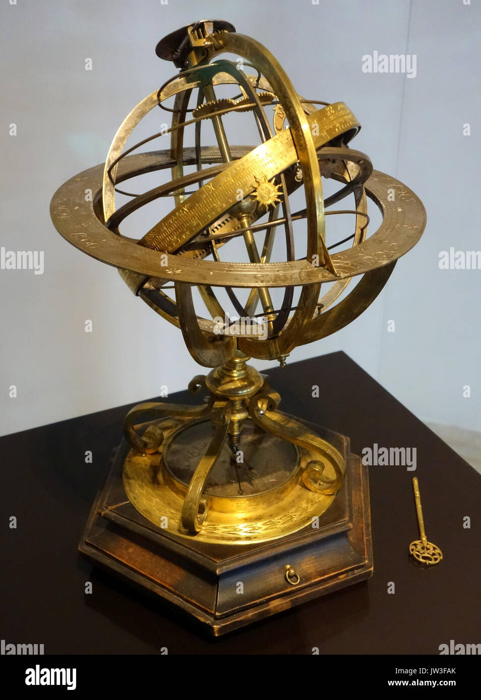 Armillary sphere, Johannes Moeller, Gotha, 1687   Mathematisch Physikalischer Salon, Dresden   DSC07989 Stock Photo