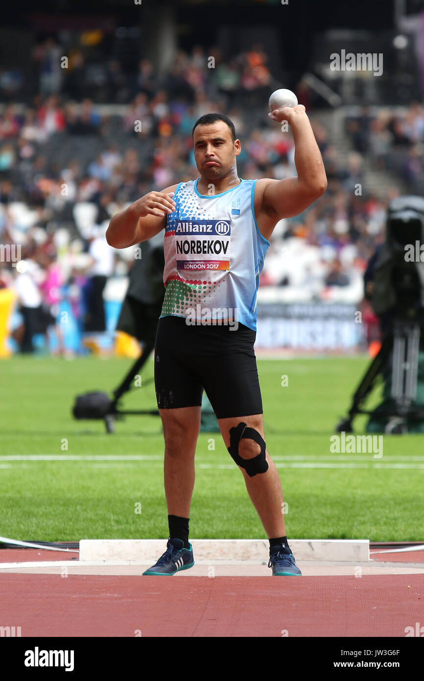 Khusniddin NORBEKOV of Uzbekistan in the Men's Shot Put F37 Final at the World Para Championships in London 2017 Stock Photo