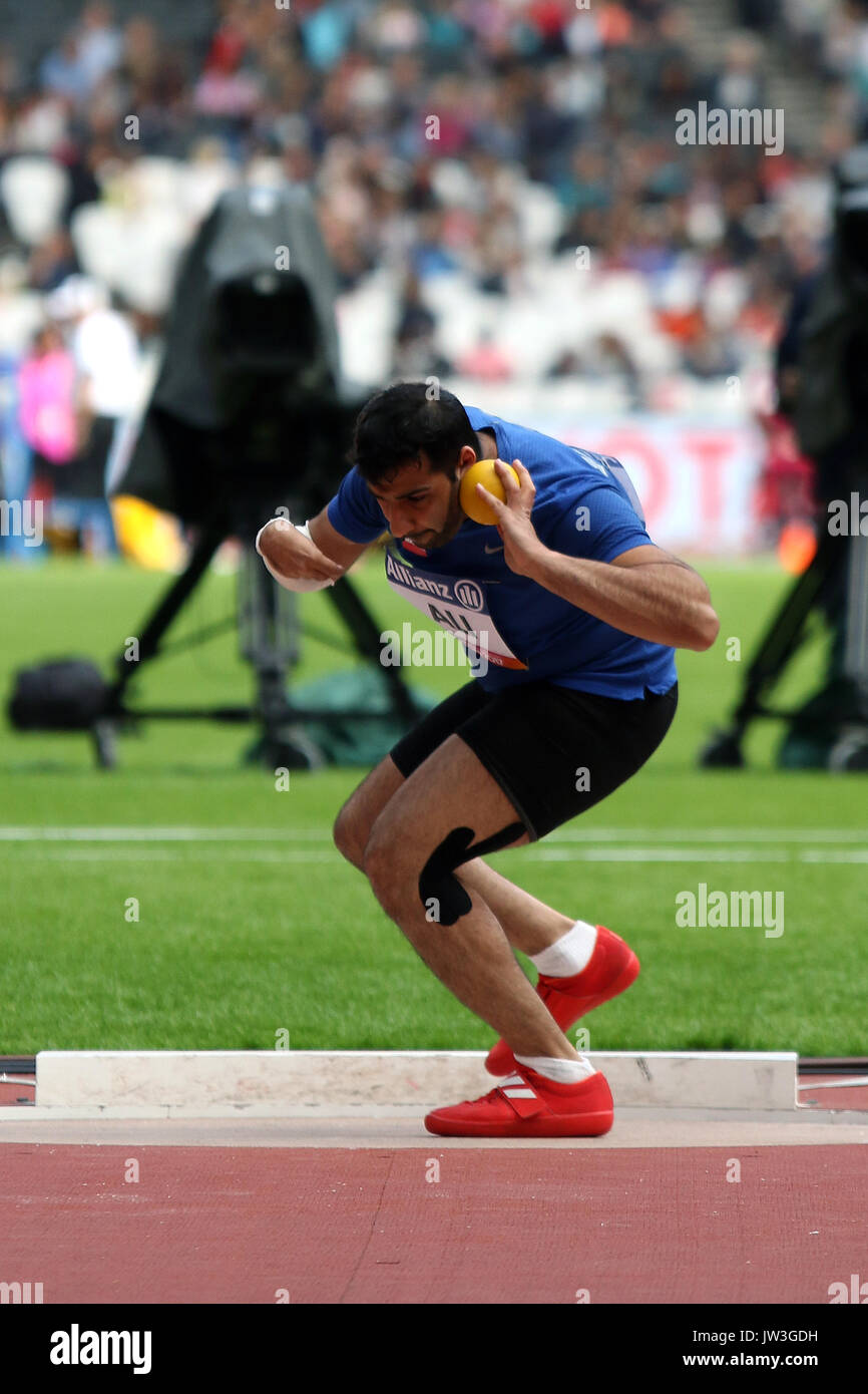 Hamed ALI of Kuwait in the Men's Shot Put F37 Final at the World Para Championships in London 2017 Stock Photo