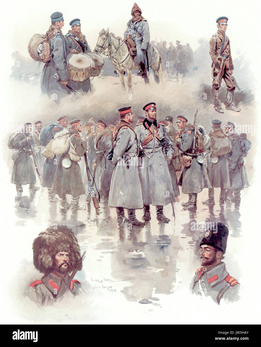 Bulgarian soldiers of the Balkan Wars Stock Photo