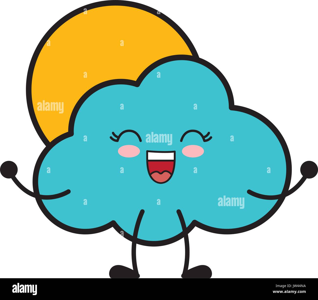 kawaii clouds and sun icon Stock Vector Image & Art - Alamy