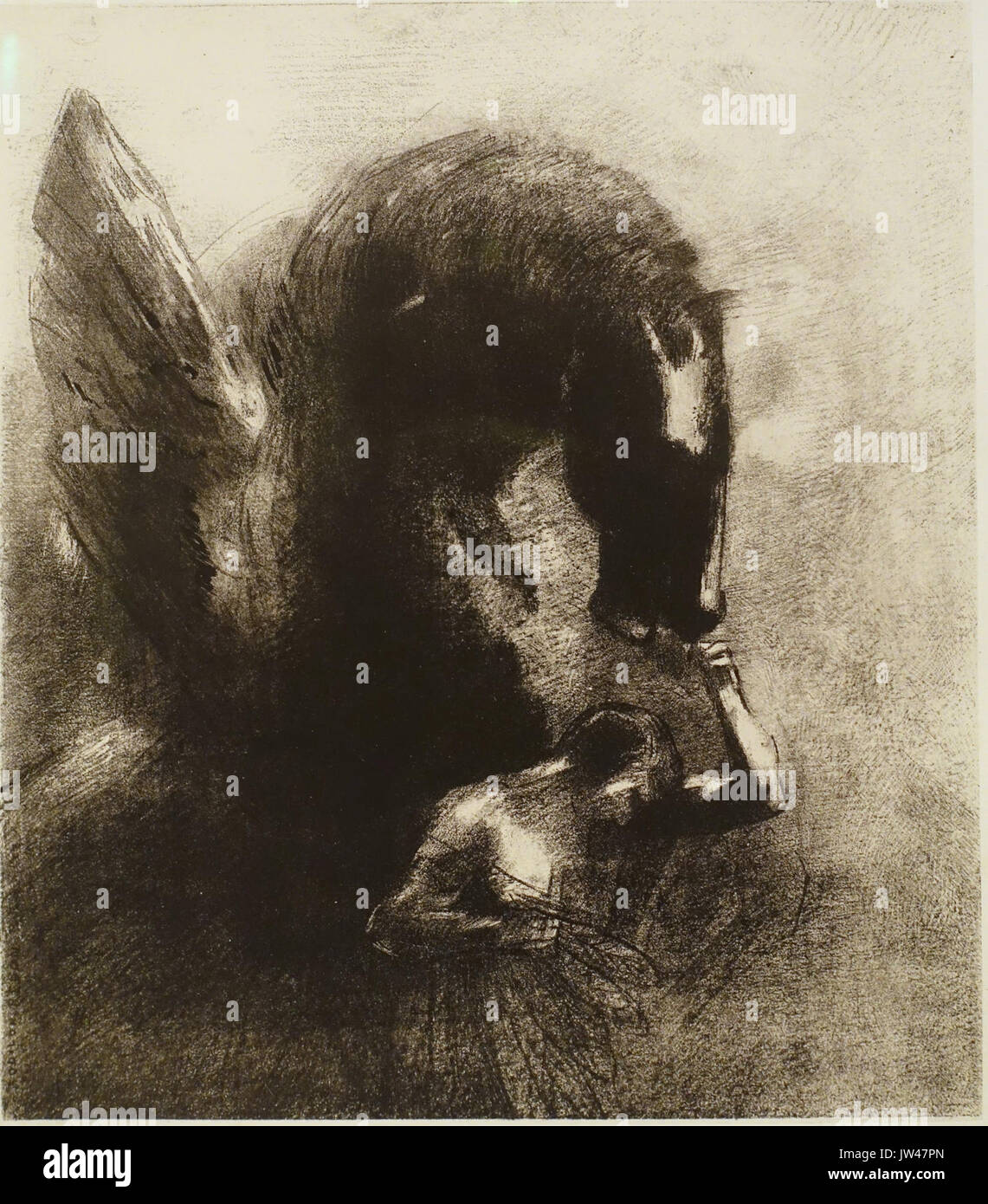 Captured Pegasus by Odilon Redon, 1889, lithograph   Scharf Gerstenberg Collection   DSC03877 Stock Photo