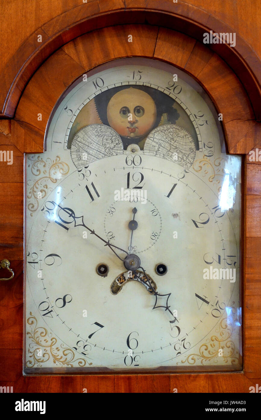 Tall case clock, movement by Reuben King (1777 1853), case by Fitch
