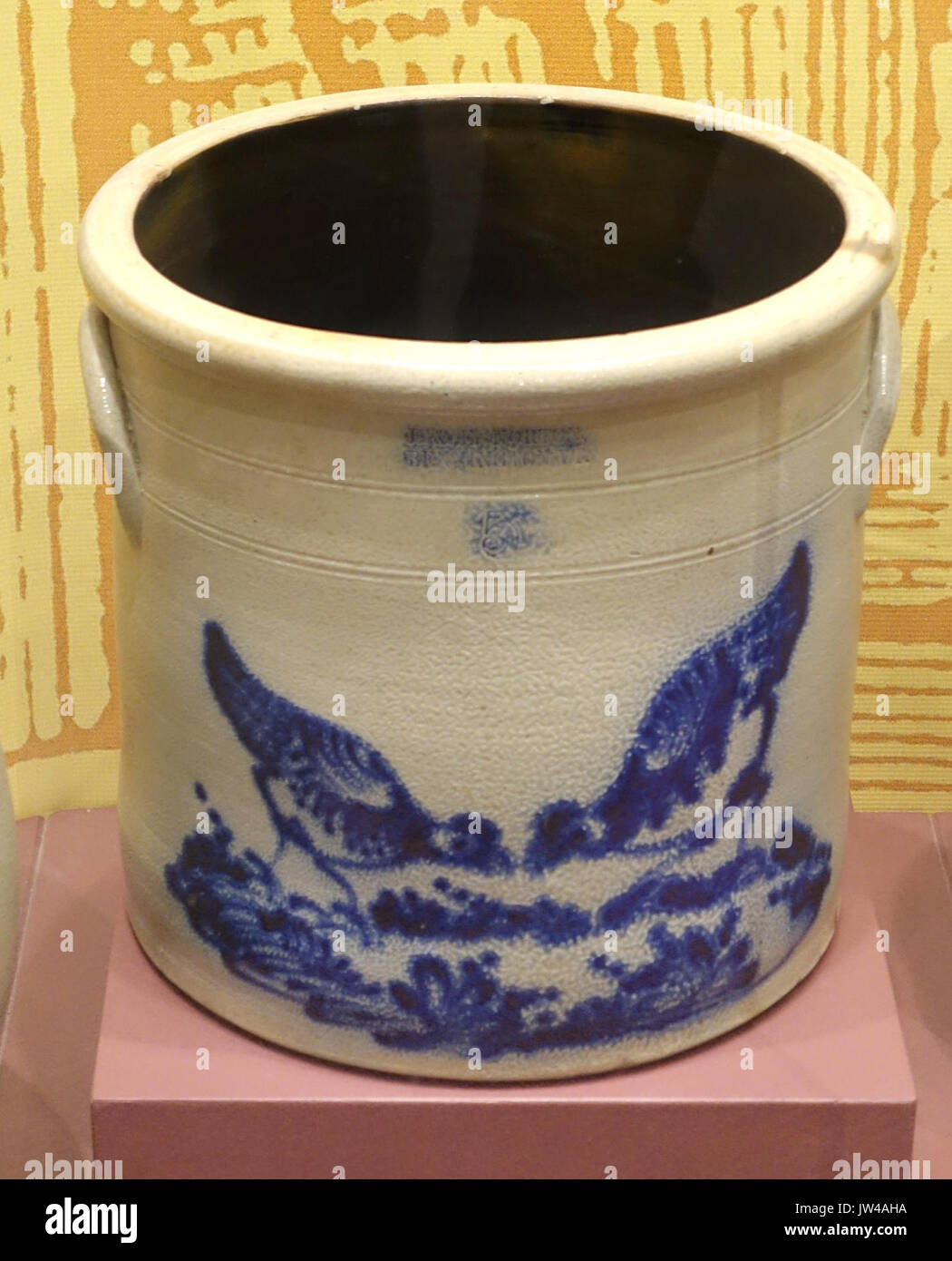 Crock, J & E Norton Pottery, 1850 1859, salt glazed stoneware with