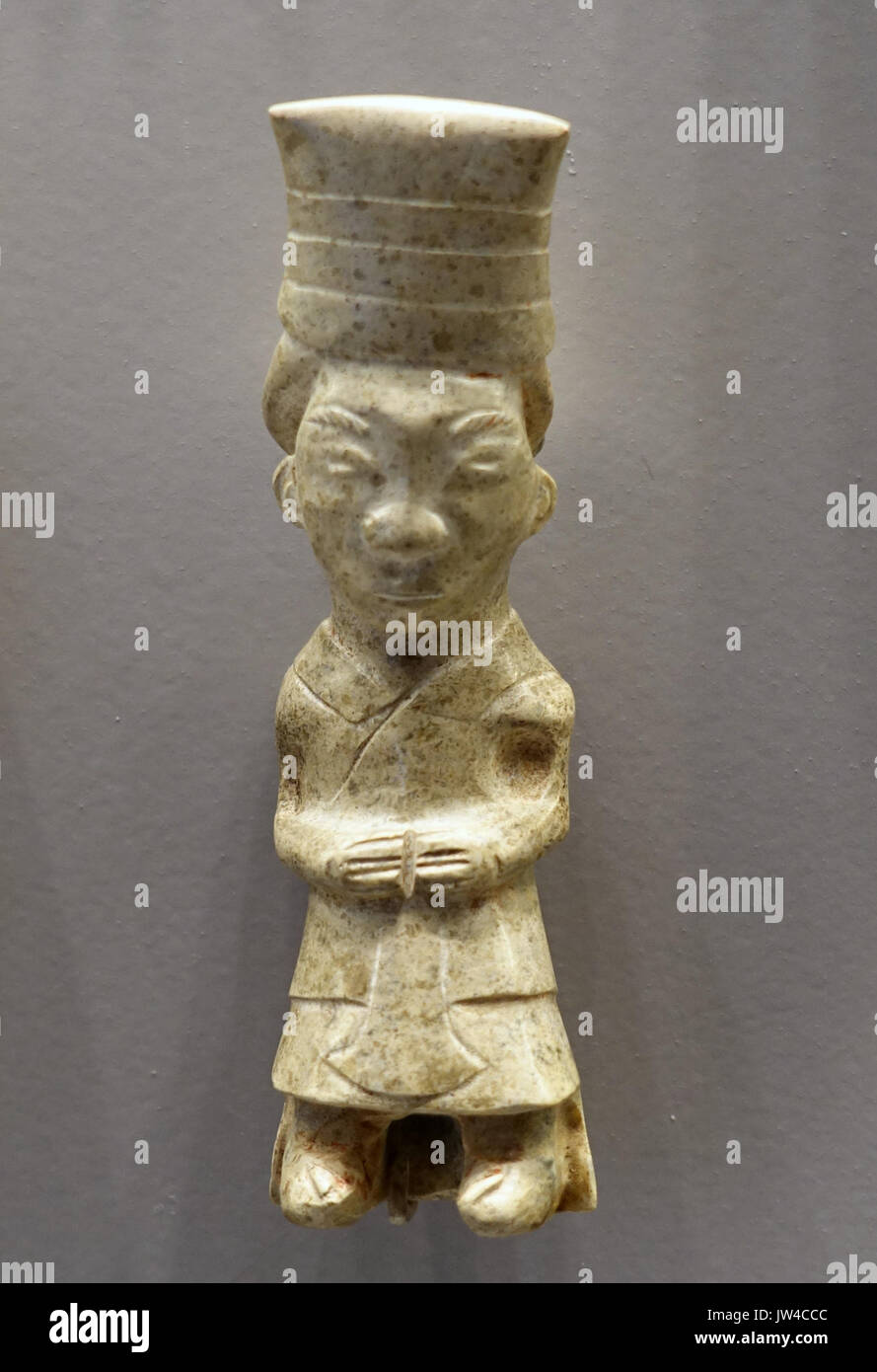 Statuette of a Standing Dignitary, China, Shang dynasty, 12th 11th century BC, nephrite   Arthur M  Sackler Museum, Harvard University   DSC00742 Stock Photo