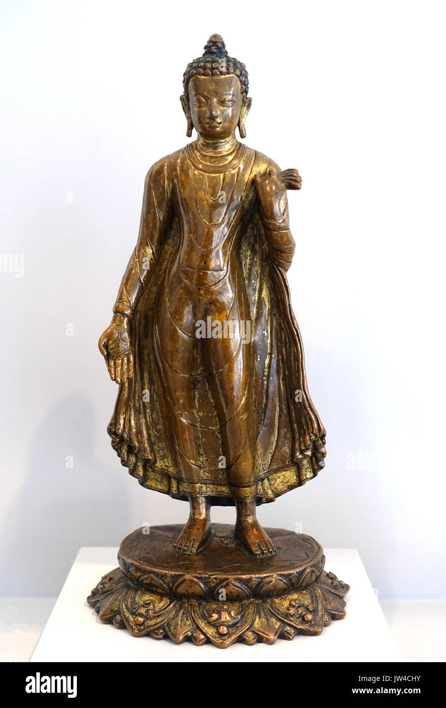 Gilt Bronze Sitting Buddha Statue - Varada Mudra Pose Gilt Bronze Sitting Buddha Statue - Varada Mudra Pose