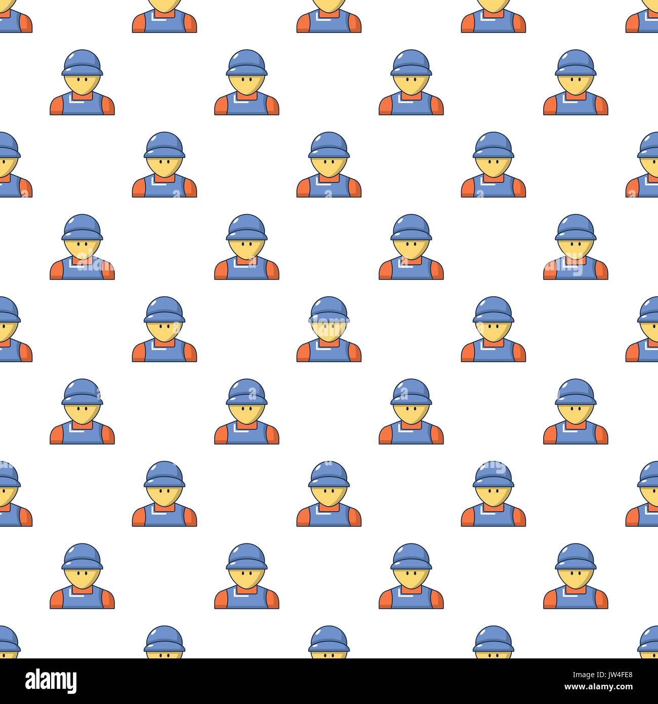 Plumber man face pattern seamless Stock Vector