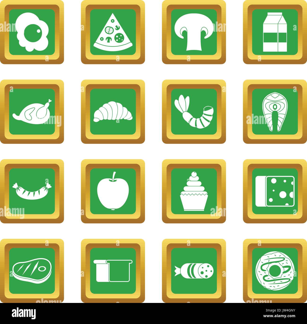 Food icons set green Stock Vector Image & Art - Alamy
