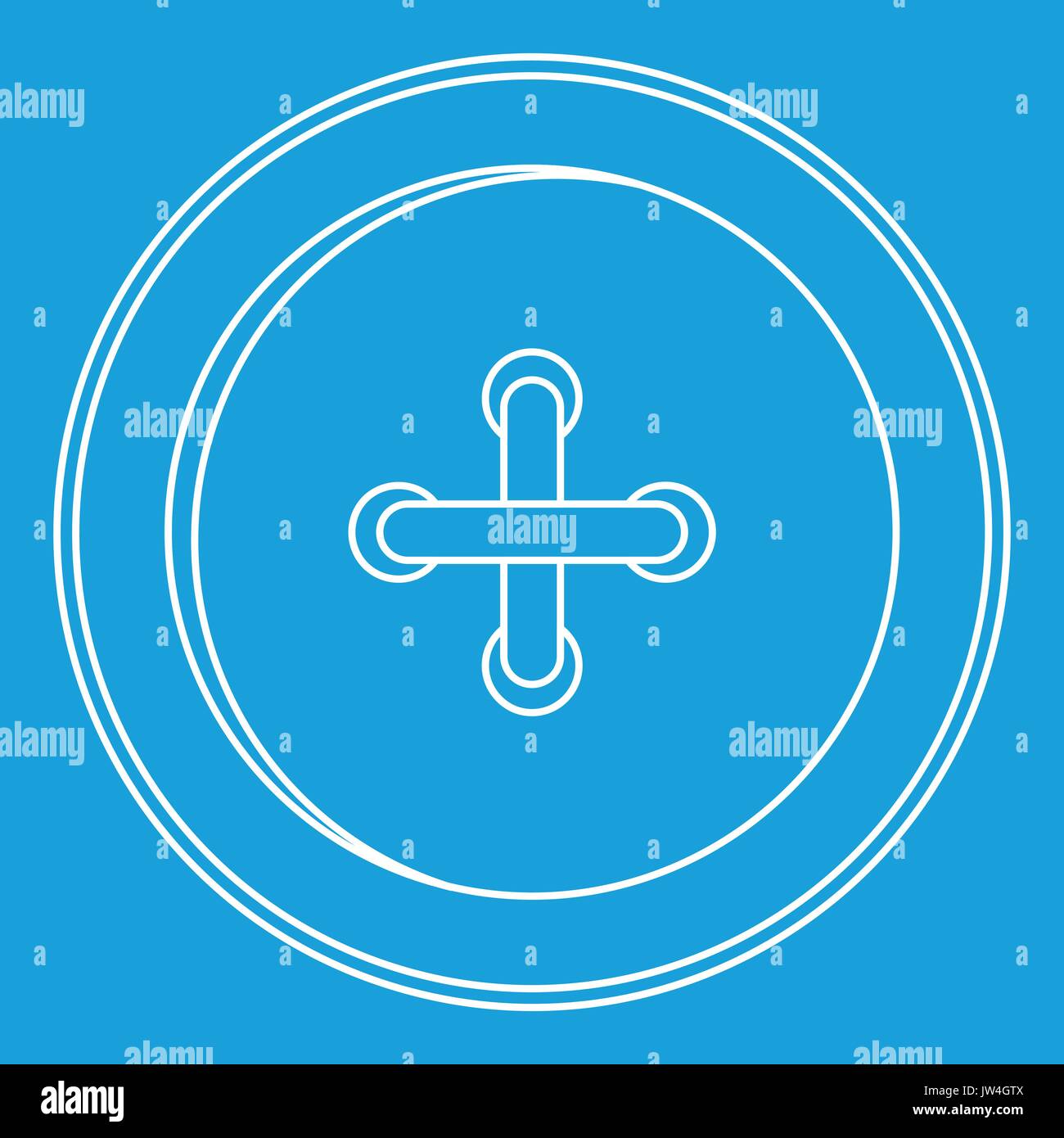 Round sewn button icon, outline style Stock Vector