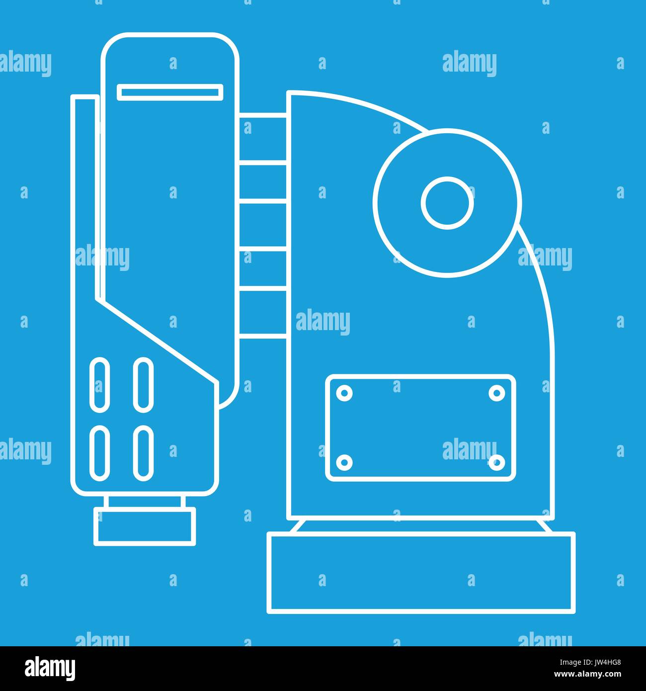 Pneumatic hammer machine icon, outline style Stock Vector