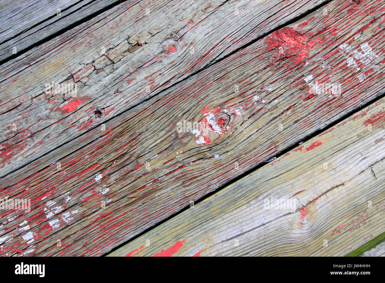 weathered wooden decking Stock Photo