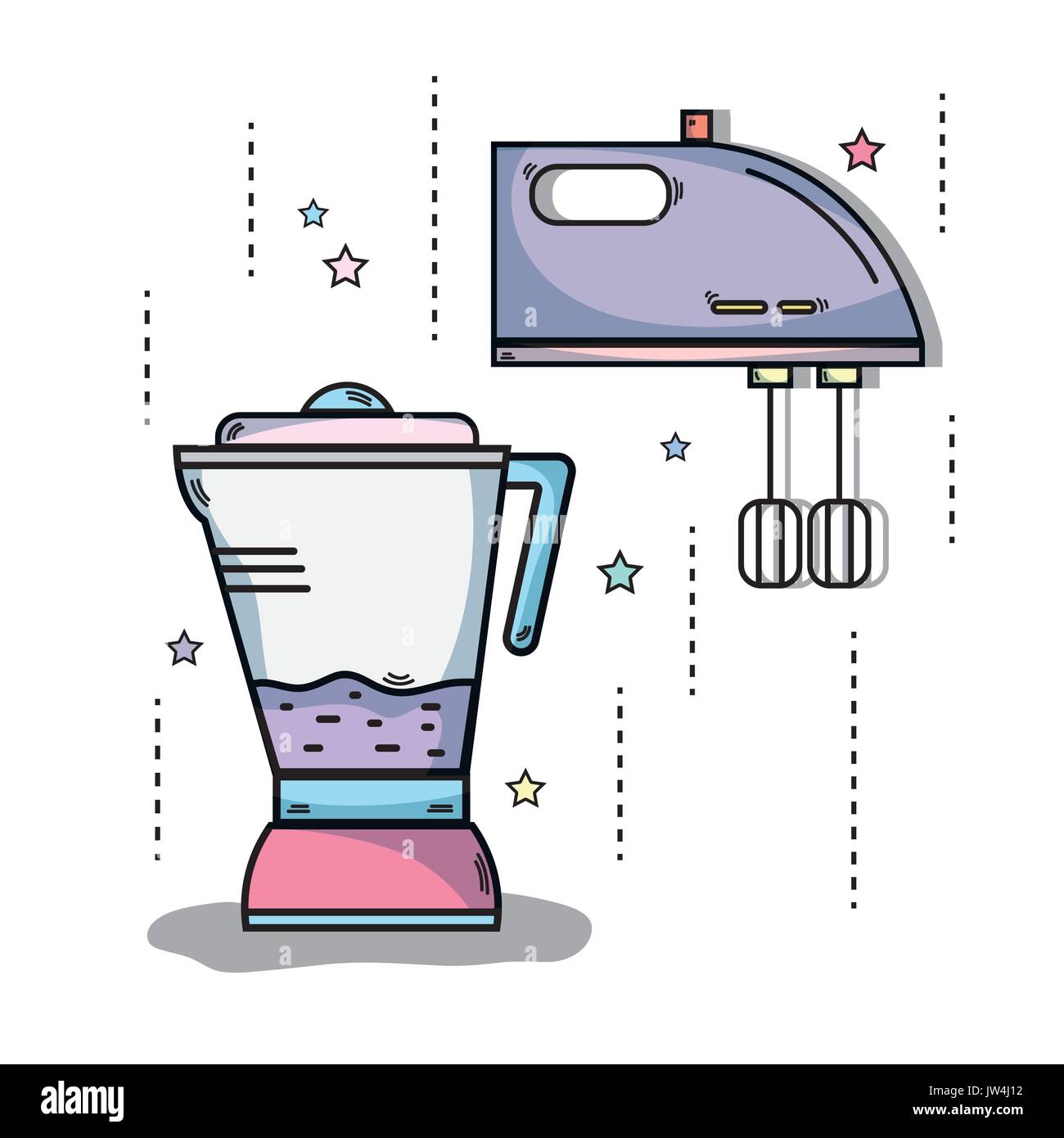 technology machines to used in the kitchen Stock Vector