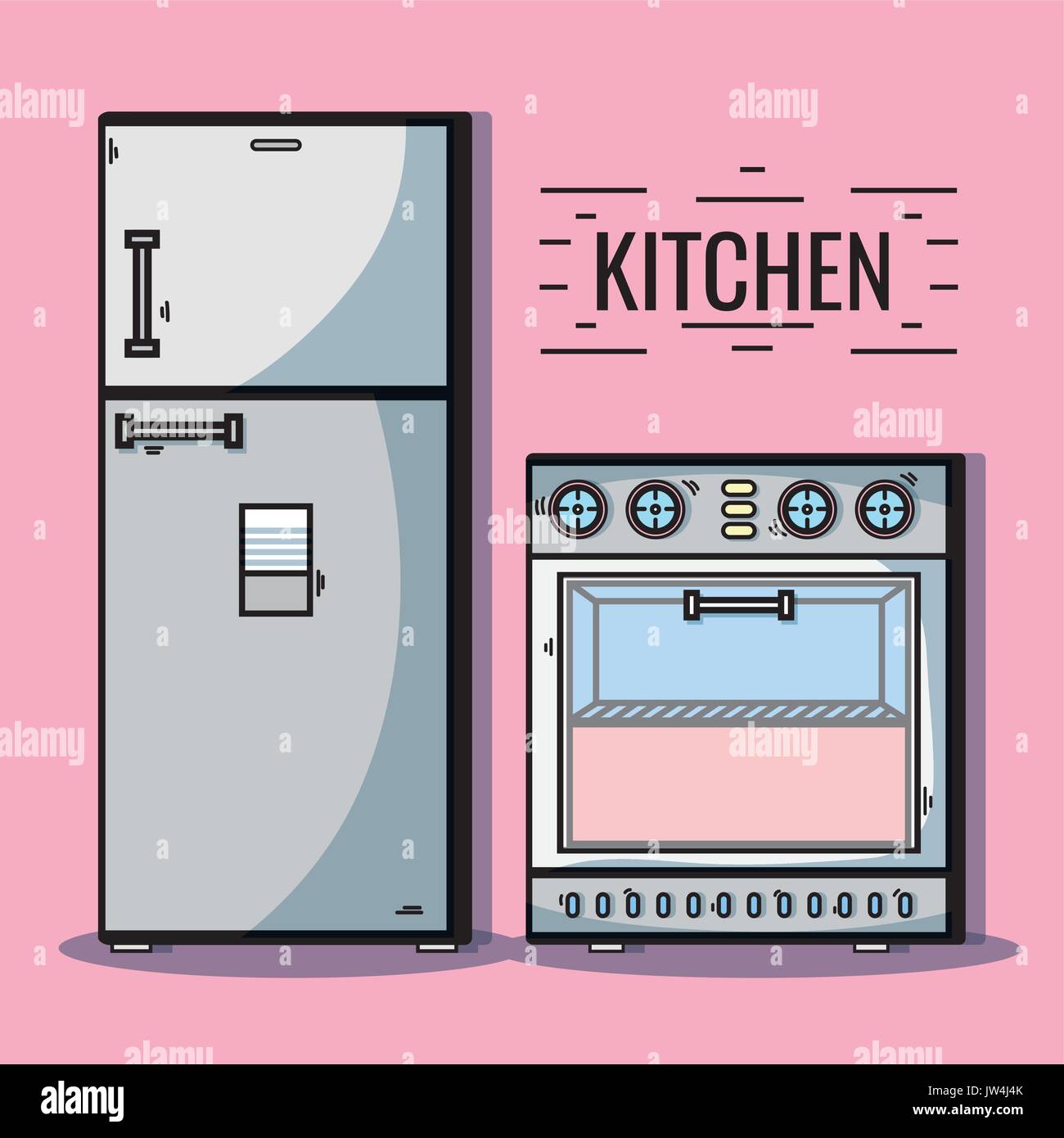 technology machines to used in the kitchen Stock Vector