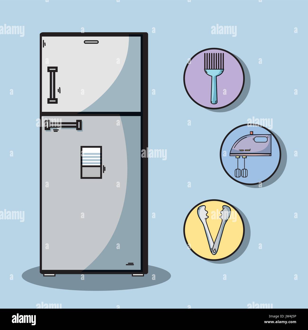 technology machines to used in the kitchen Stock Vector