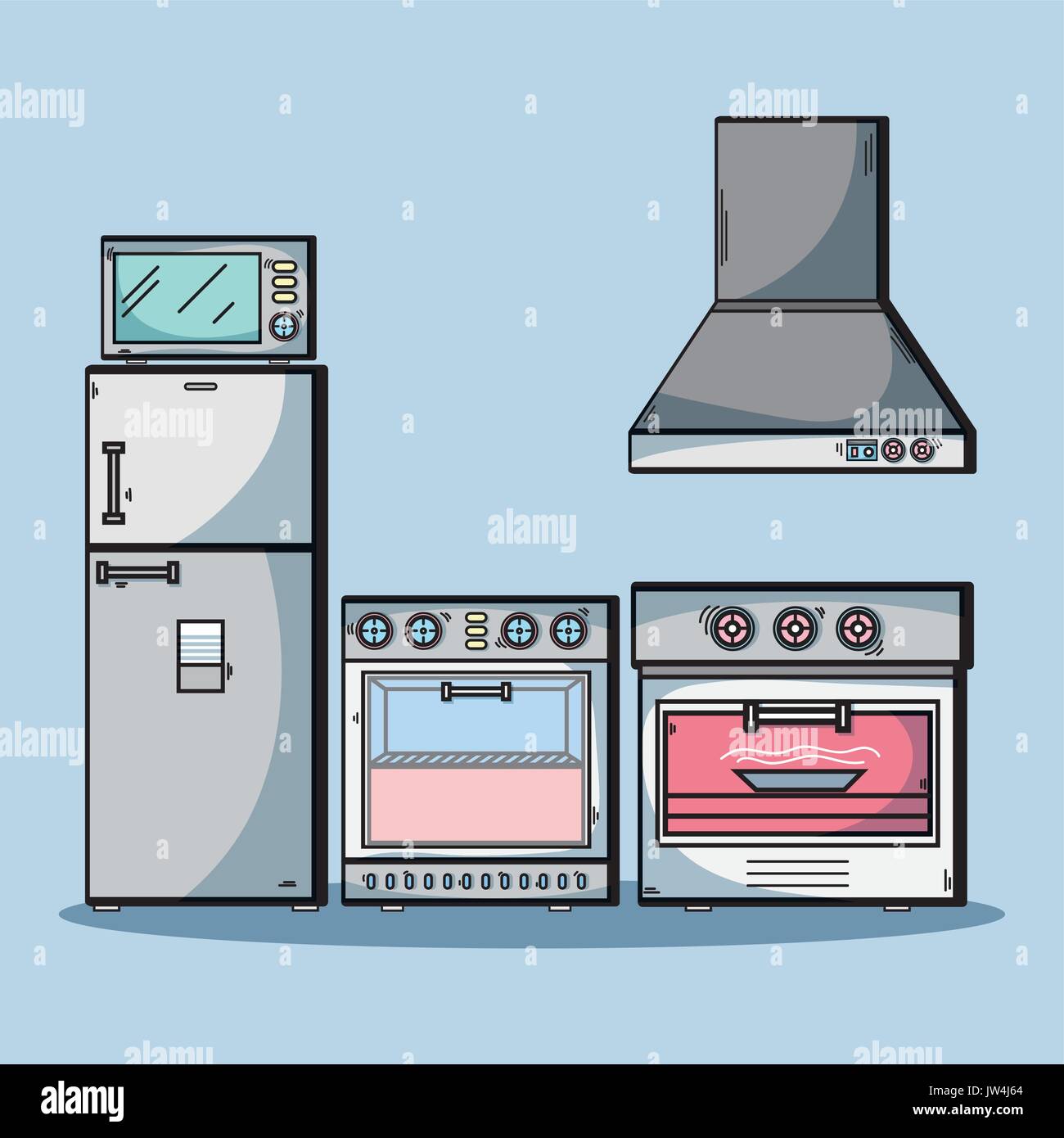 technology machines to used in the kitchen Stock Vector