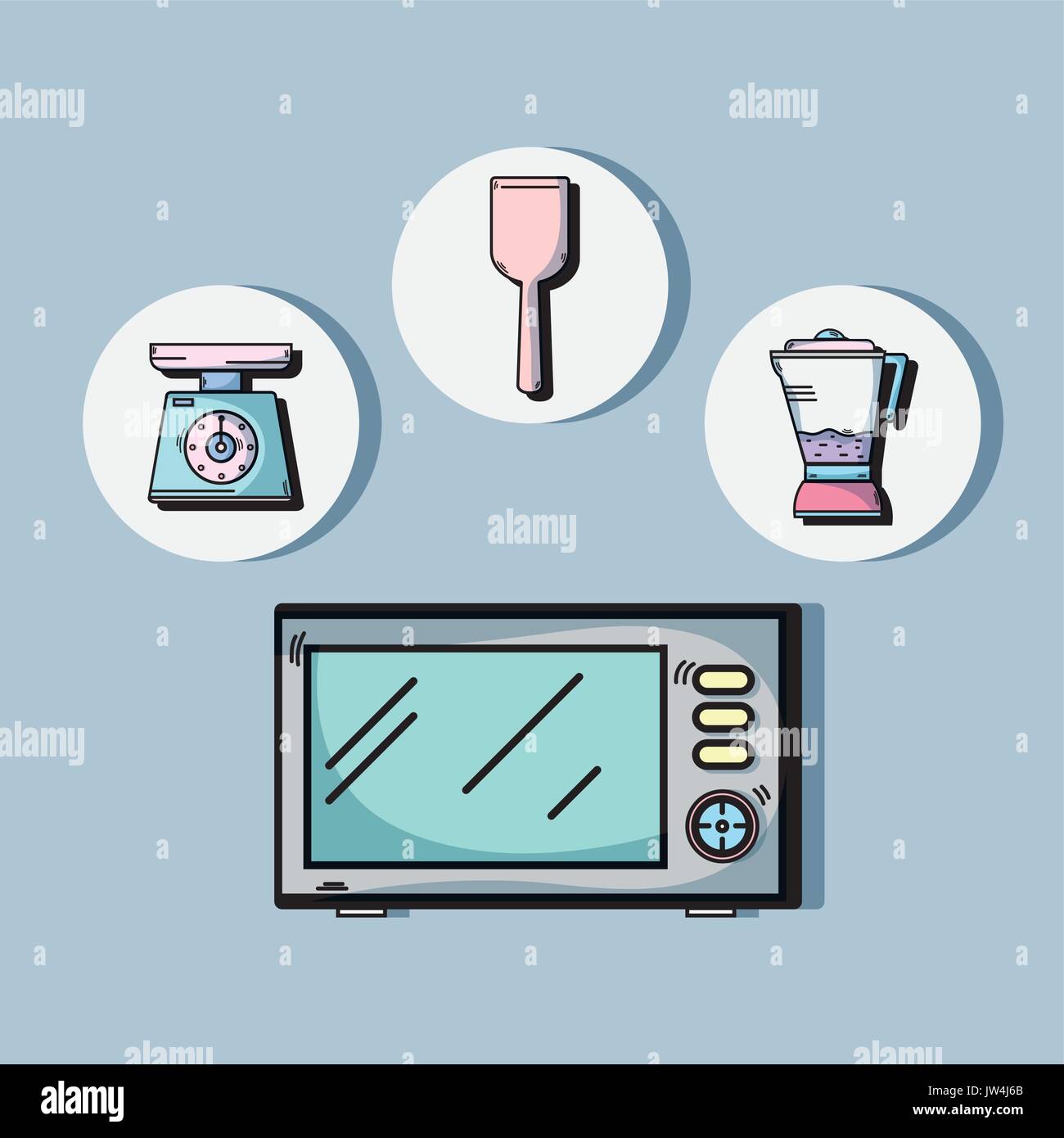 technology machines to used in the kitchen Stock Vector