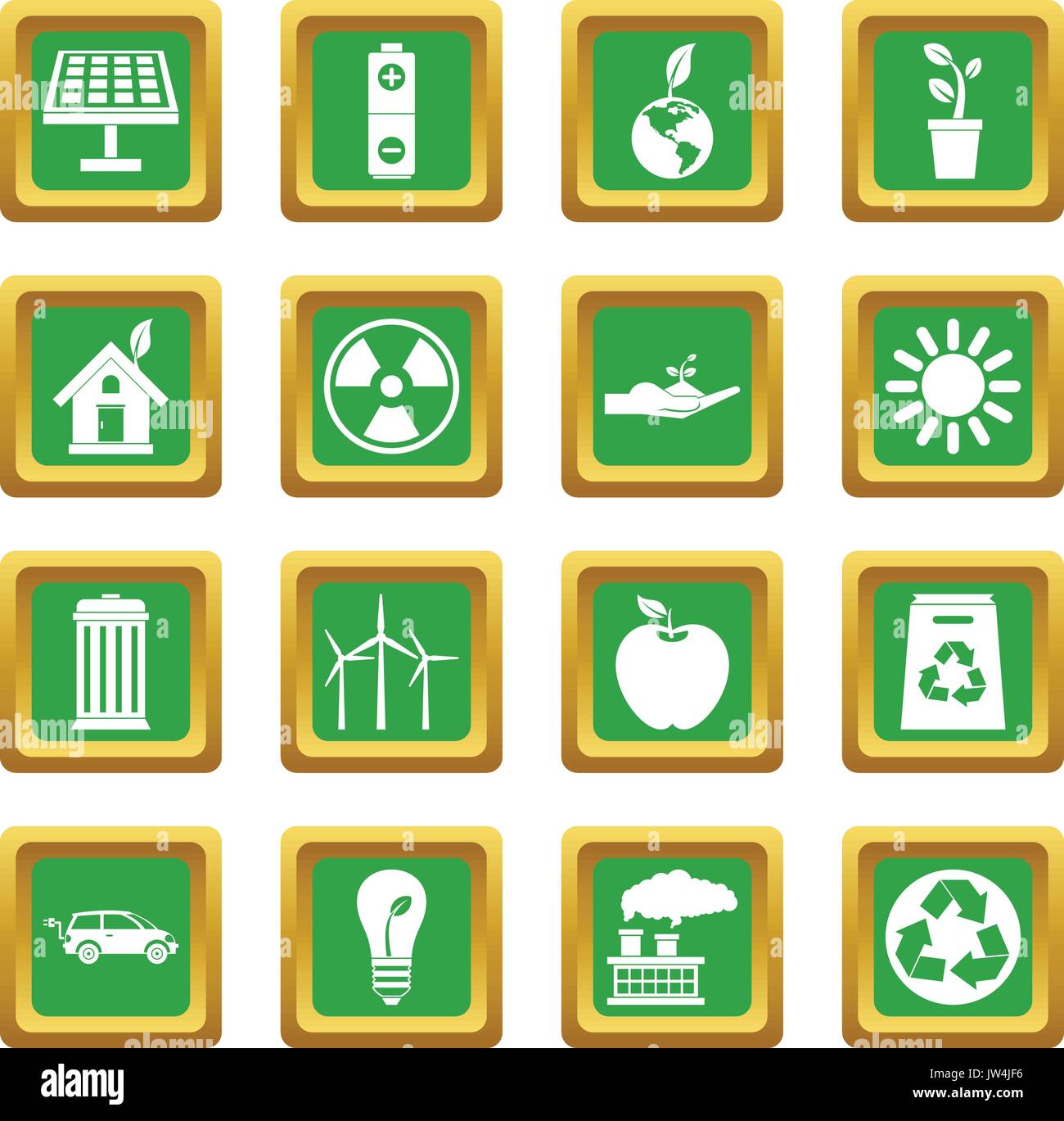 Ecology icons set green Stock Vector Image & Art - Alamy