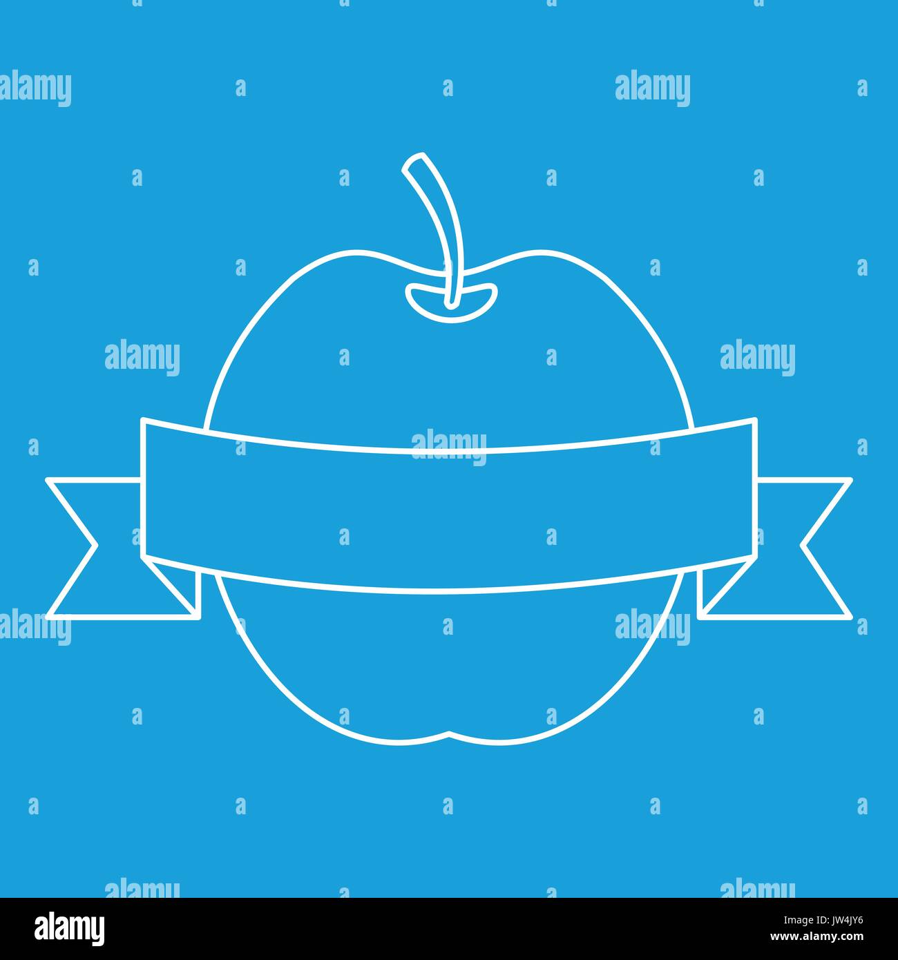 Apple with ribbon icon, outline style Stock Vector Image & Art - Alamy