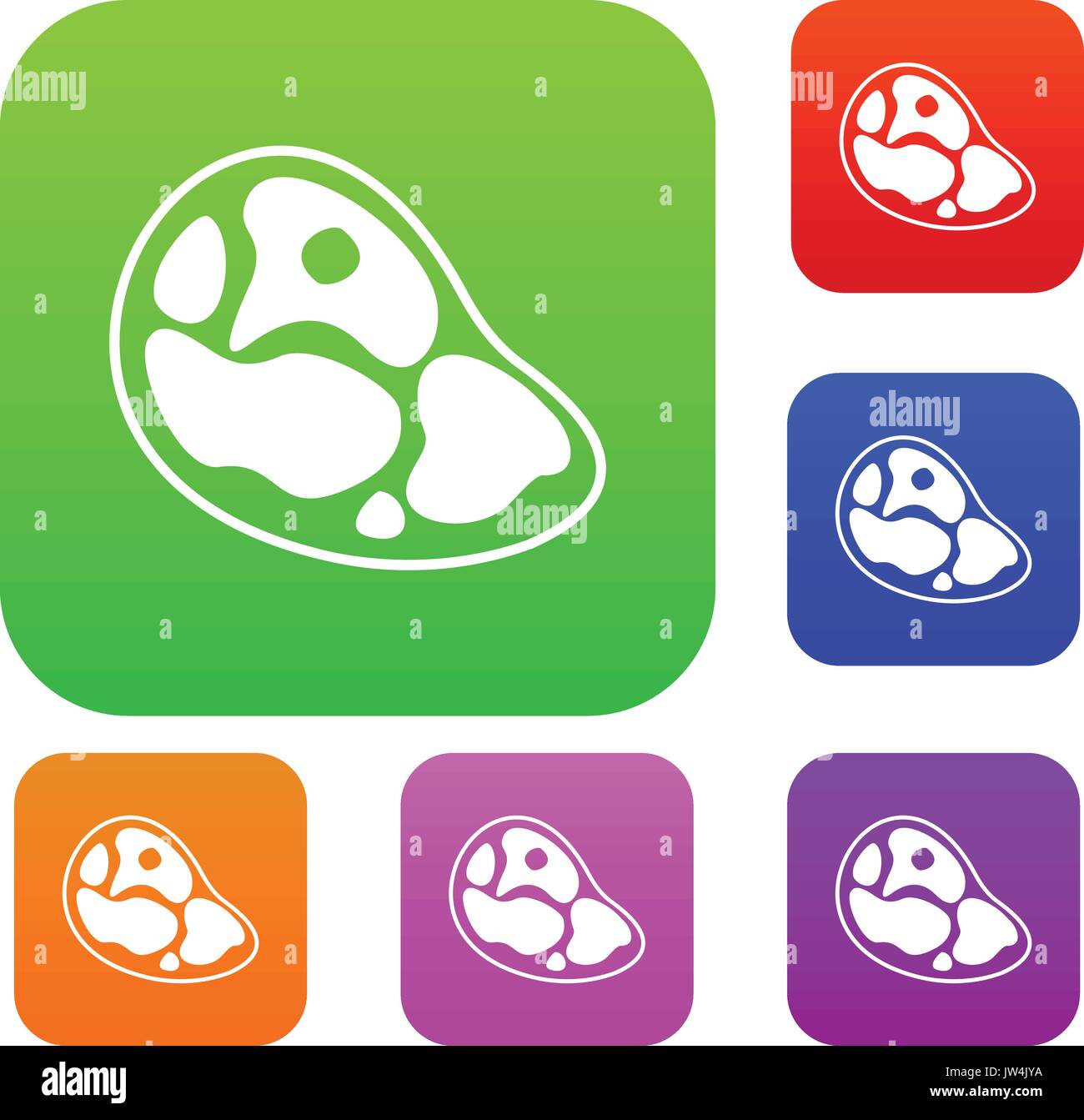 Steak set collection Stock Vector