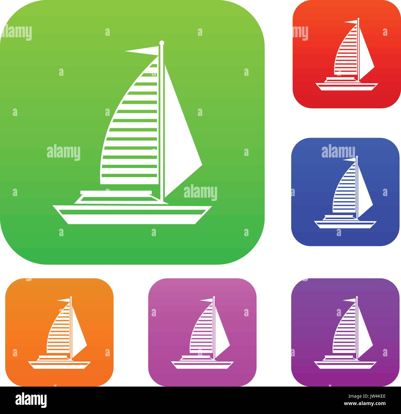 Yacht with sails set collection Stock Vector Image & Art - Alamy