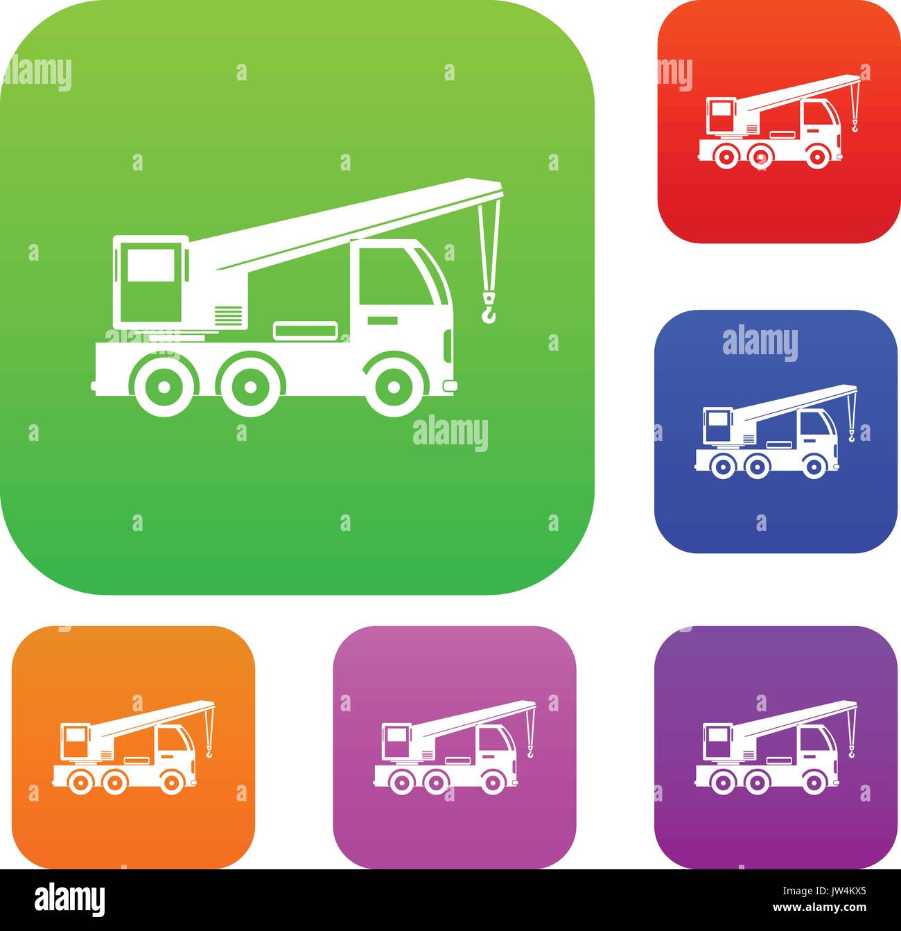 Truck mounted crane set collection Stock Vector Image & Art - Alamy