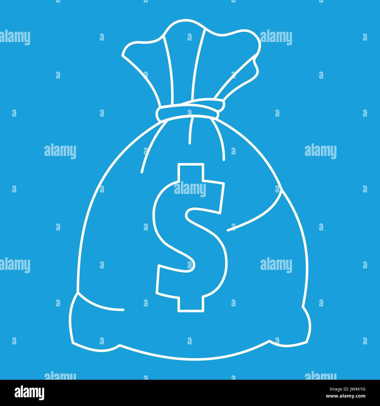 Money bag with US dollar sign icon, outline style Stock Vector Image ...